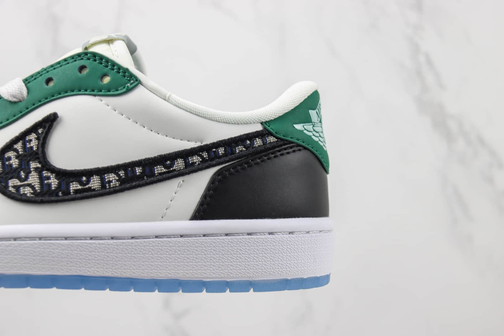 乔丹Dior x Air Jordan 1 Low纯原版本迪奥联名低帮AJ1黑白绿板鞋 莆田天花板AJ1 货号:CN8608-008