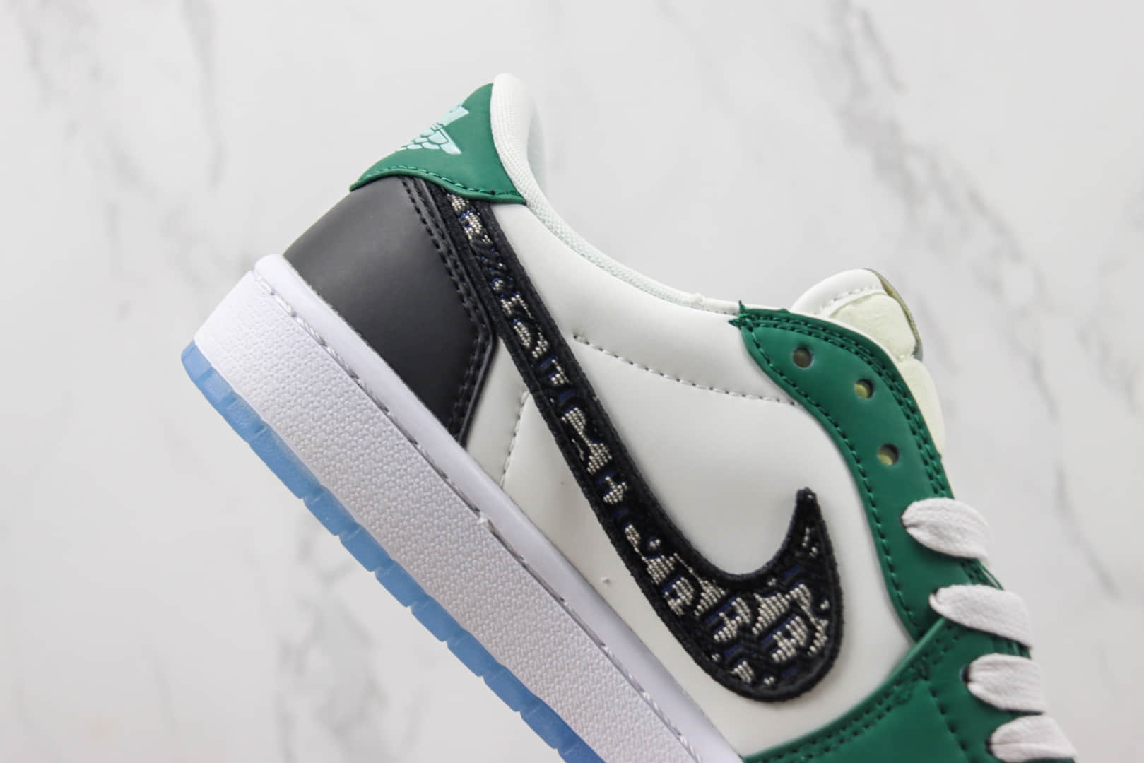 乔丹Dior x Air Jordan 1 Low纯原版本迪奥联名低帮AJ1黑白绿板鞋 莆田天花板AJ1 货号:CN8608-008