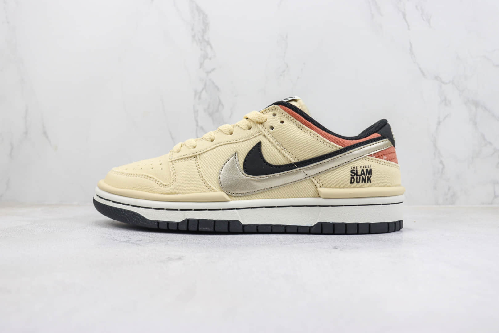 耐克Nike Dunk Low纯原版本低帮Dunk灌篮高手米黄色做旧帆布板鞋 莆田耐克货源 (ID:99893) - 图片1