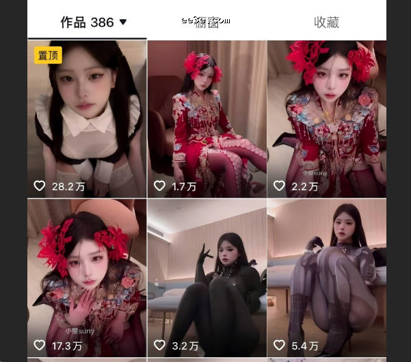 抖音百万网红小樱suny*度私拍 清纯女神穿红*嫁衣*诱惑** - 图片1