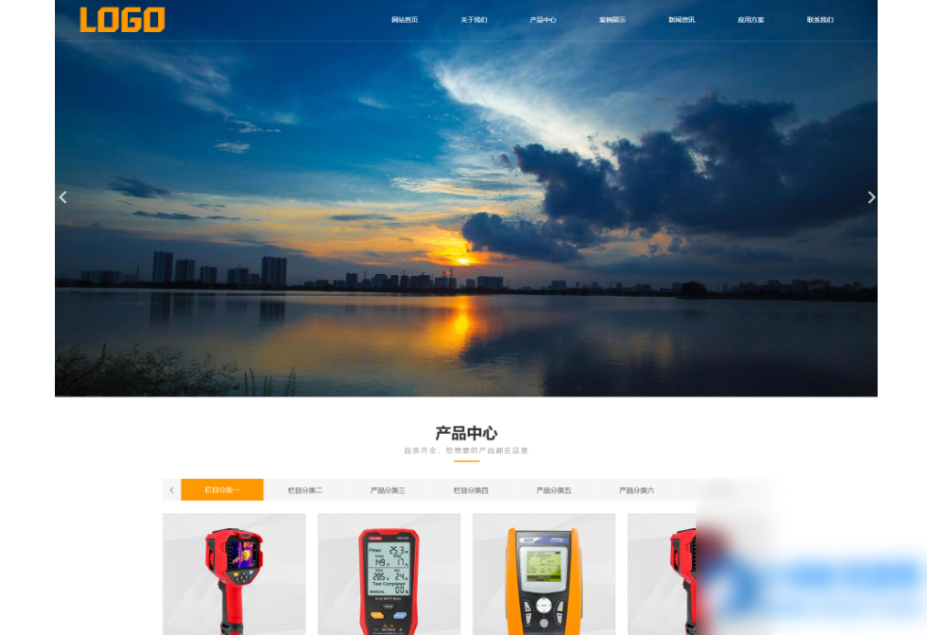 (自适应手机端)光伏测试仪网站模板 电站运维设备网站源码下载 - 图片1