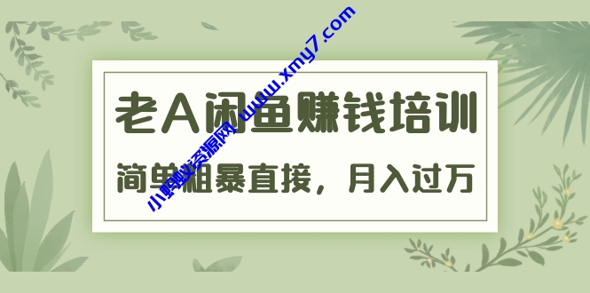 《老A闲鱼赚钱培训》简单粗暴直接，月入过万真正的闲鱼战术实课（51节课） - 图片1