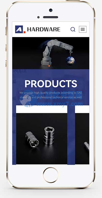 (自适应手机端)响应式五金机械设备外贸网站源码 pbootcms英文外贸网站模板 - 图片1