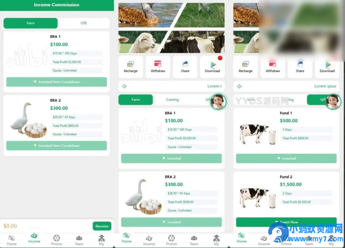 英文海外鸡鸭养殖挖矿奶牛基金矿机投资理财源码 - 图片1