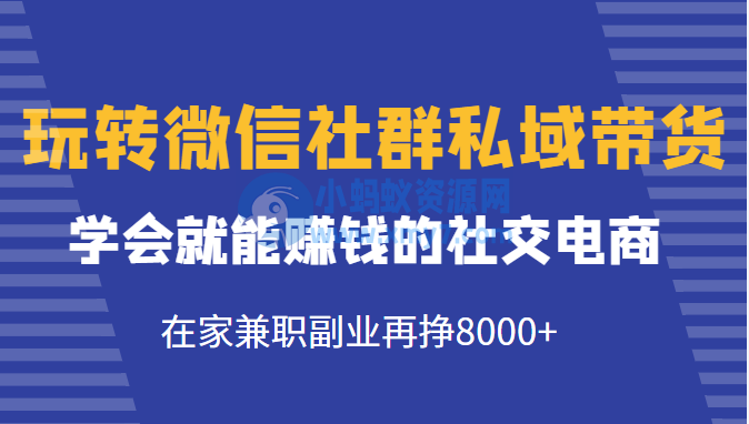 玩转微信社群私域带货，学会就能赚钱的社交电商，在家兼职副业再挣8000+ - 图片1