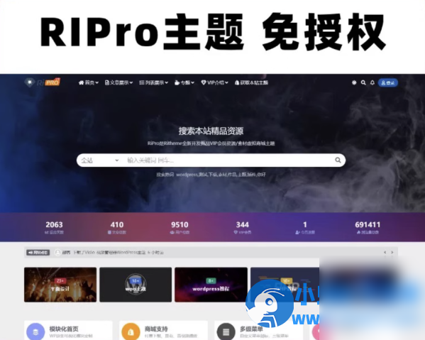 WordPress模板日主题资源下载主题源码模板 RiPro v8.5 开心版 - 图片1