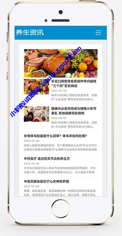 (自适应手机端)HTML5响应式百度MIP三合一养生资讯文章新闻博客类网站源码 pbootcms模板 - 图片1