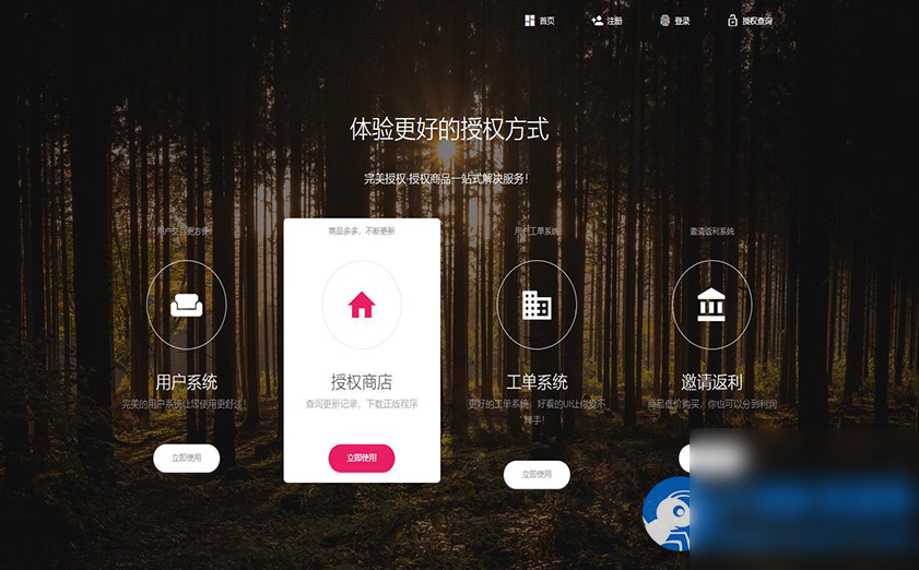 PHP域名授权系统网站授权授权管理工单系统精美UI支付系统团队合作代理返利发卡系统 - 图片1