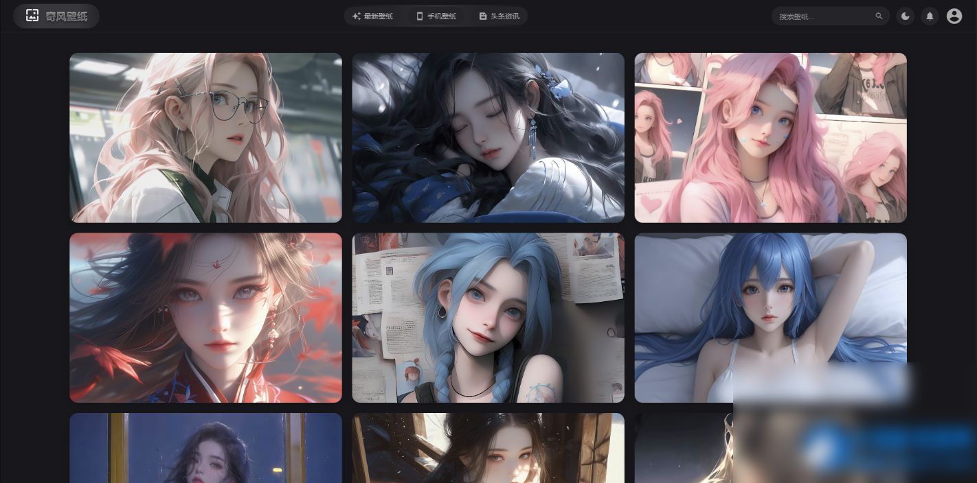vue3开发的壁纸网站模板，纯JavaScript开发，完整源代码，有录播 - 图片1