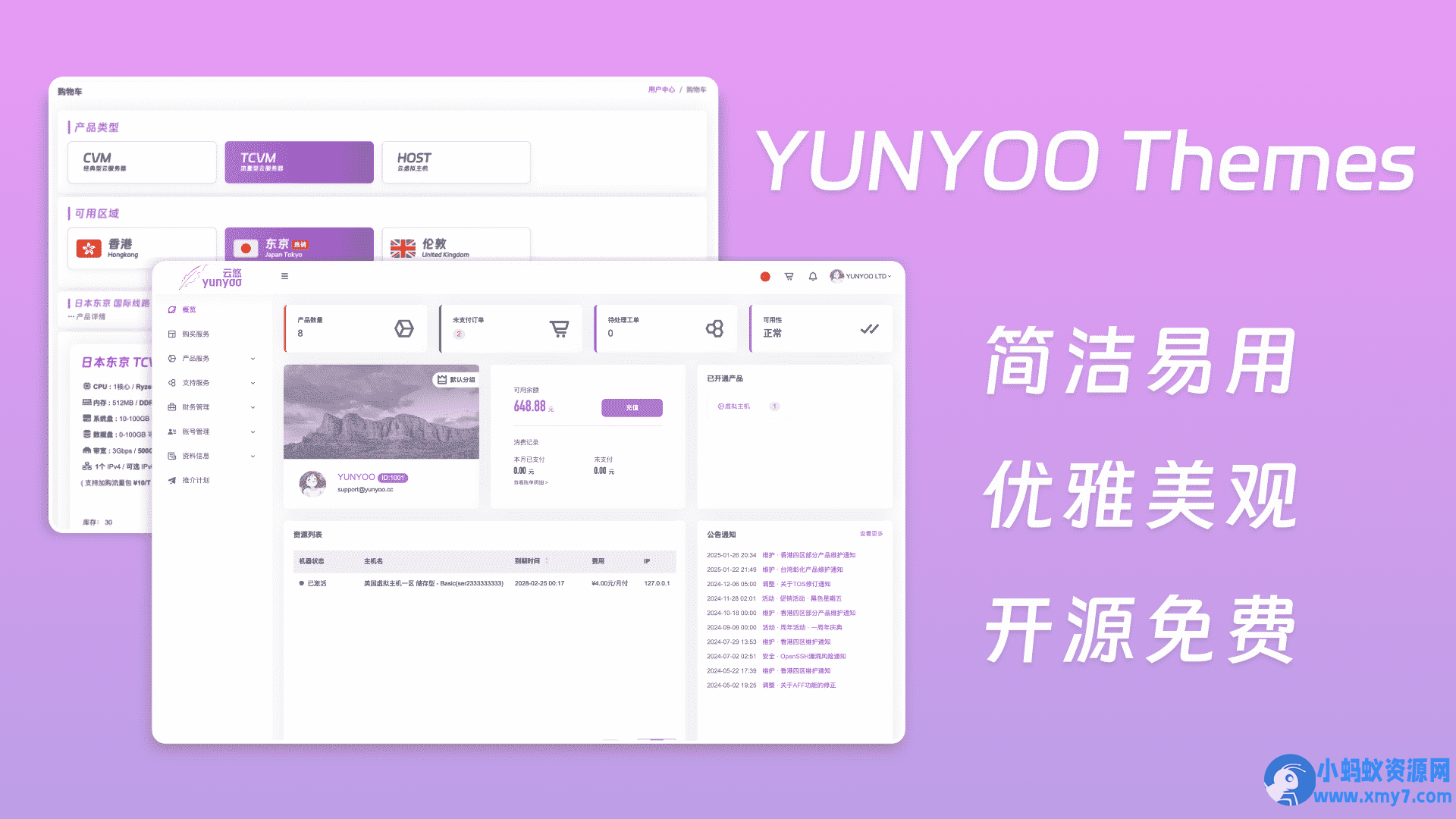 魔方财务 YUNYOO 购物车+会员中心模板 - 图片1