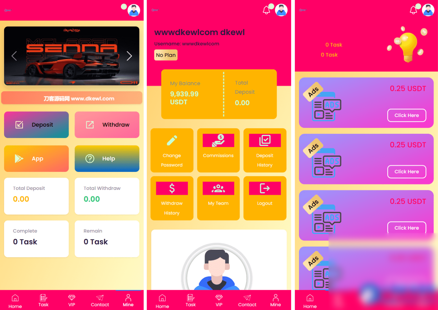 SENNA海外广告奖励投资理财源码/附详细教程 - 图片1