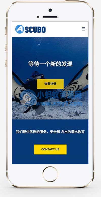 (自适应手机端)潜水服务公司网站源码 水上运动设备pbootcms网站模板 - 图片1